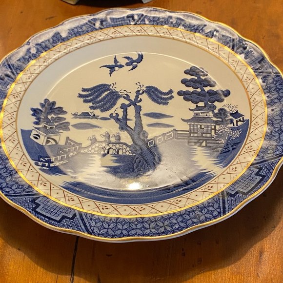 Booths REAL OLD WILLOW Blue & White Transferware Dinner Plate - Picture 6 of 9